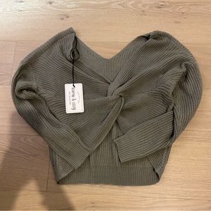 BRAND NEW reversible taupe knit sweater